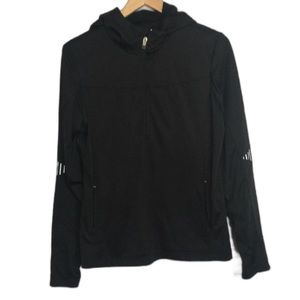 NordicTrack Black Half Zip Long Sleeve Pullover Activewear Hoodie Size M